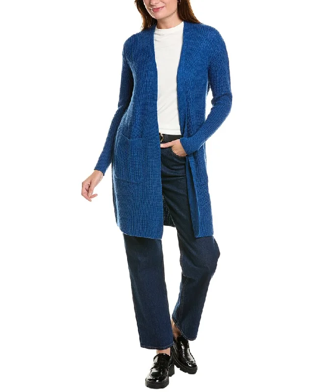 plus size women cardigan for comfortable layeringForte Cashmere Rib Long Wool & Cashmere-Blend Cardigan plus size women cardigan for comfortable layeringForte Cashmere Rib Long Wool & Cashmere-Blend Cardigan