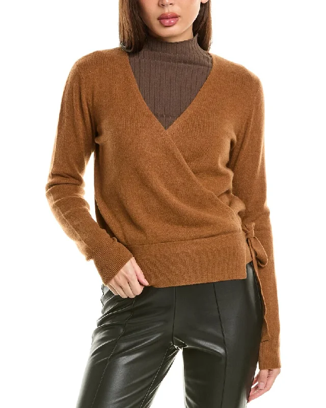 open front women cardigan for easy stylingInCashmere Tie-Side Cashmere Cardigan