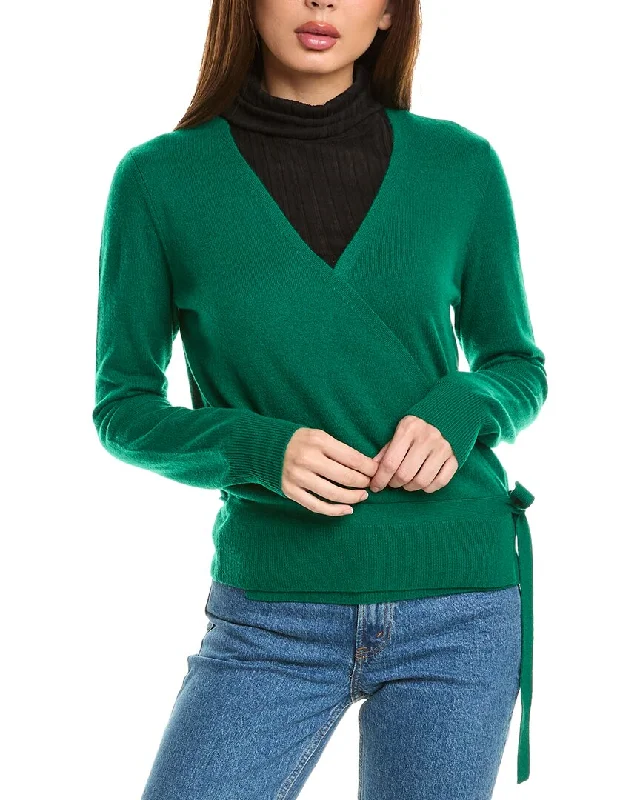 color block women cardigan with bold huesInCashmere Tie-Side Cashmere Cardigan