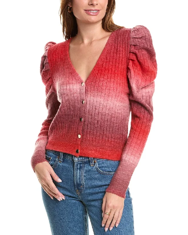 color block women cardigan with bold huesLea & Viola Puff Sleeve Wool-Blend Cardigan color block women cardigan with bold huesLea & Viola Puff Sleeve Wool-Blend Cardigan