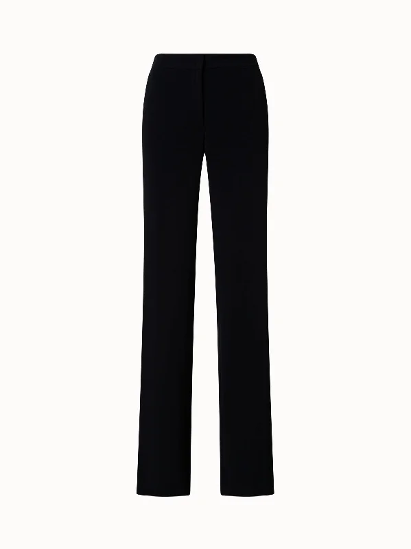 Light Straight Pants with Elastic Waistband