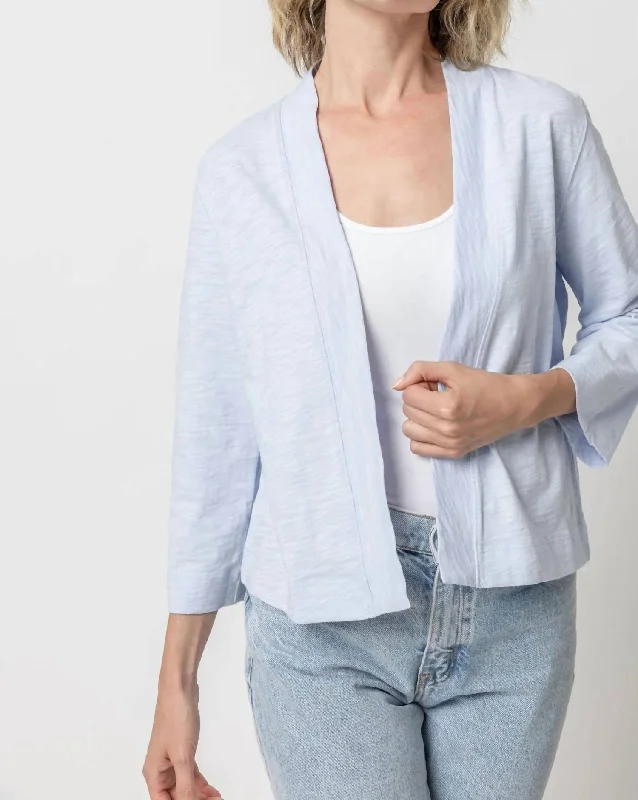 button down women cardigan with vintage buttonsOpen Cardigan In Hyacinth