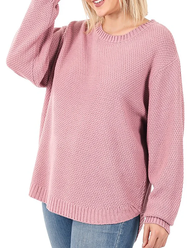 Curvy Sweetheart Ribbed Sweater in Rose