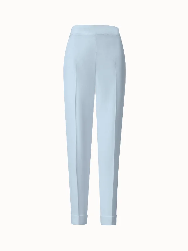 Tapered Crêpe Pants with Elastic Back