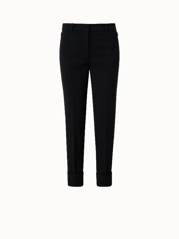 Wool Double-Face Cropped Pants