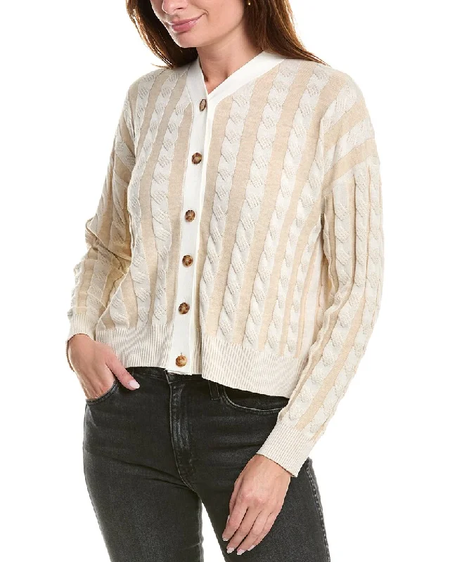 open front women cardigan for easy stylingYAL New York Rope Knit Cardigan