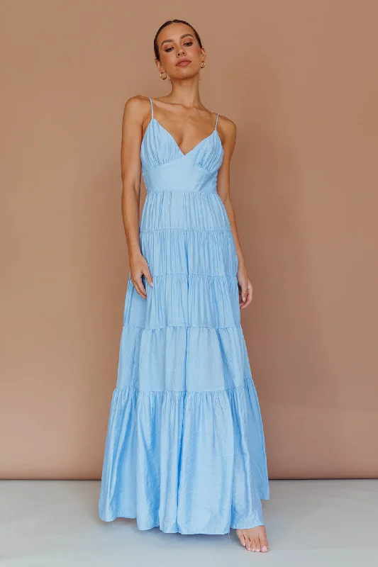 Strapless Women Dress with a Built - in Bra for Comfort and SupportMain Attraction Cami Strap Maxi Dress Blue Strapless Women Dress with a Built - in Bra for Comfort and SupportMain Attraction Cami Strap Maxi Dress Blue