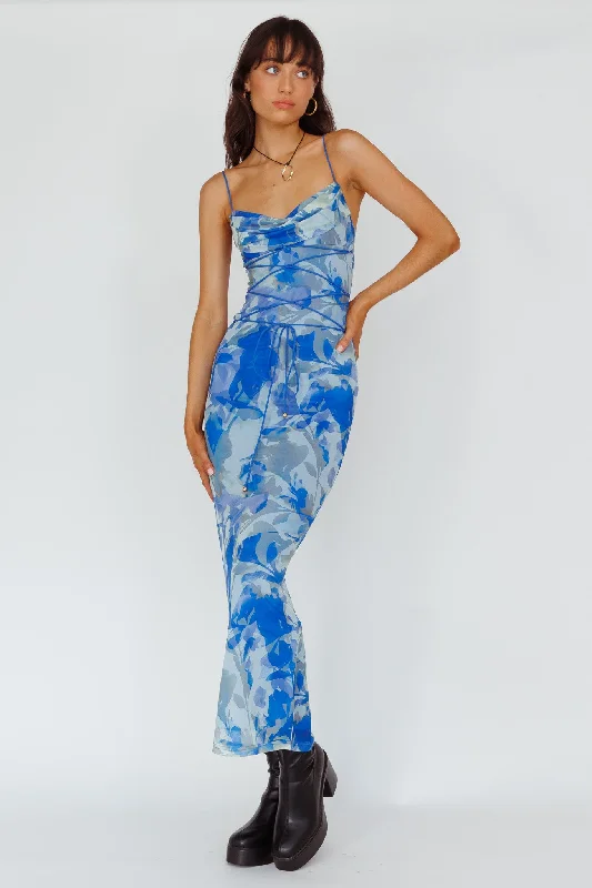 Little Black Women Dress with Sequins for a Glamorous Night OutTeava Laced Waist Maxi Dress Print Floral Blue Little Black Women Dress with Sequins for a Glamorous Night OutTeava Laced Waist Maxi Dress Print Floral Blue