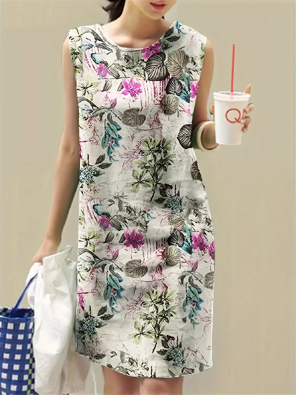 Mini Women Dress with a Short Hem for a Young and Trendy Style Mini Women Dress with a Short Hem for a Young and Trendy Style Leaves Print Crew Neck Tank Dress, Vintage Sleeveless Dress For Spring & Summer, Women's Clothing Mini Women Dress with a Short Hem for a Young and Trendy Style Mini Women Dress with a Short Hem for a Young and Trendy Style Leaves Print Crew Neck Tank Dress, Vintage Sleeveless Dress For Spring & Summer, Women's Clothing