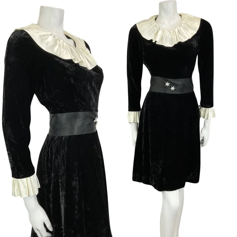 Wrap - Style Women Dress with Adjustable Fit for All Body Types Wrap - Style Women Dress with Adjustable Fit for All Body Types VTG 60s 70s BLACK VELVET CREAM EDWARDIAN MOD PARTY CHRISTMAS EVENING DRESS 8 Wrap - Style Women Dress with Adjustable Fit for All Body Types Wrap - Style Women Dress with Adjustable Fit for All Body Types VTG 60s 70s BLACK VELVET CREAM EDWARDIAN MOD PARTY CHRISTMAS EVENING DRESS 8