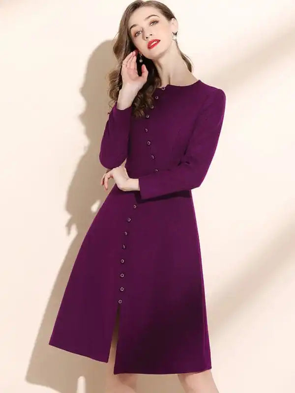 Wrap - Style Women Dress with Adjustable Fit for All Body Types Wrap - Style Women Dress with Adjustable Fit for All Body Types Women’s Crew Neck Button Front Long Sleeve Midi Dress Wrap - Style Women Dress with Adjustable Fit for All Body Types Wrap - Style Women Dress with Adjustable Fit for All Body Types Women’s Crew Neck Button Front Long Sleeve Midi Dress