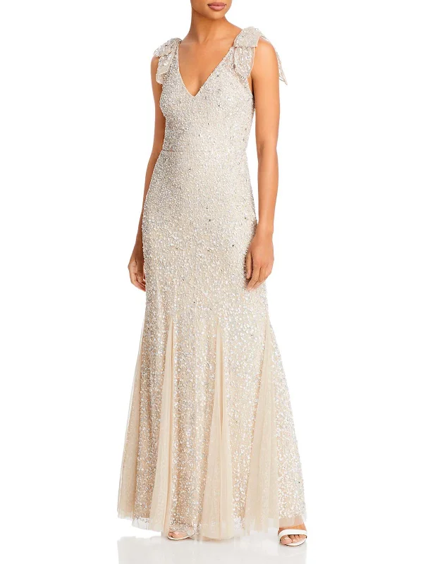 Ruffled Women Dress with Multiple Layers for a Playful and Girly Style Ruffled Women Dress with Multiple Layers for a Playful and Girly Style Womens Sequined Maxi Evening Dress