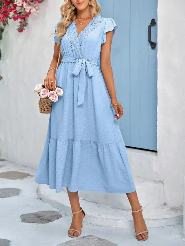 Shift Women Dress with a Simple and Classic Design for Everyday Wear Shift Women Dress with a Simple and Classic Design for Everyday Wear Women’s Solid Color Lace Trim Tie Waist Midi Dress Shift Women Dress with a Simple and Classic Design for Everyday Wear Shift Women Dress with a Simple and Classic Design for Everyday Wear Women’s Solid Color Lace Trim Tie Waist Midi Dress