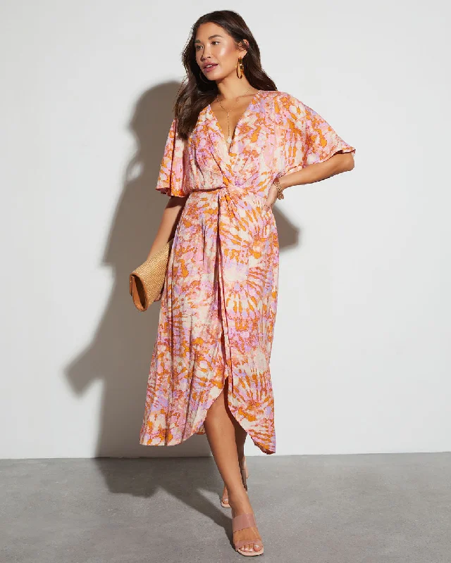 Midi dresses with polka dot prints for a playful summer outfitBaylee Printed V-Neck Midi Dress
