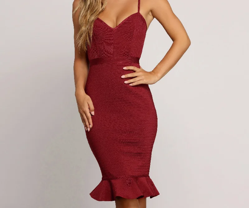 Midi dresses with halter necks for a stylish and comfortable optionCurves Ahead Bandage Midi Dress