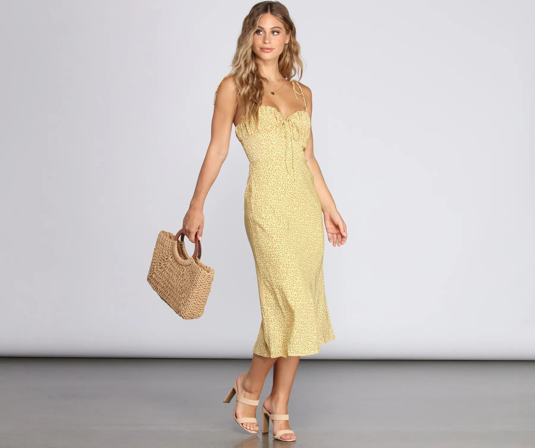 Midi dresses with embroidered accents for a unique and detailed designLive It Up In Linen Midi Dress