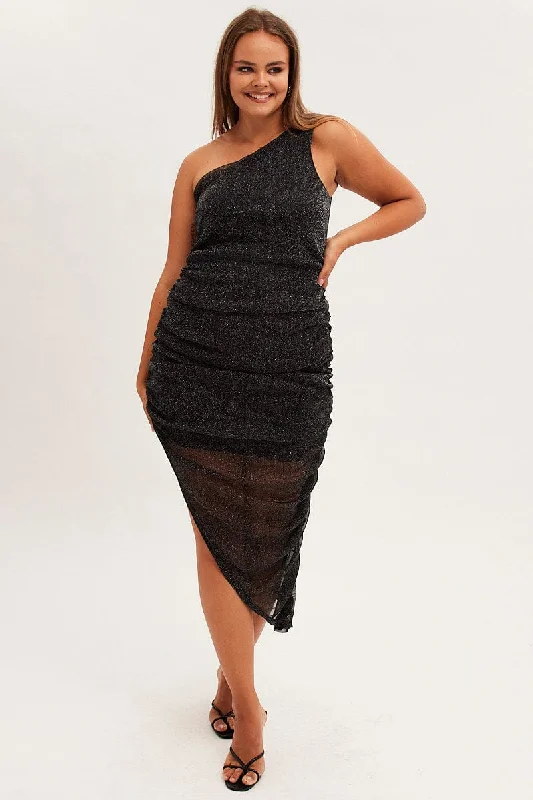 A - line midi dresses with floral prints for spring brunchesMetallic Midi Dress One Shoulder Asymmetrical Mesh A - line midi dresses with floral prints for spring brunchesMetallic Midi Dress One Shoulder Asymmetrical Mesh