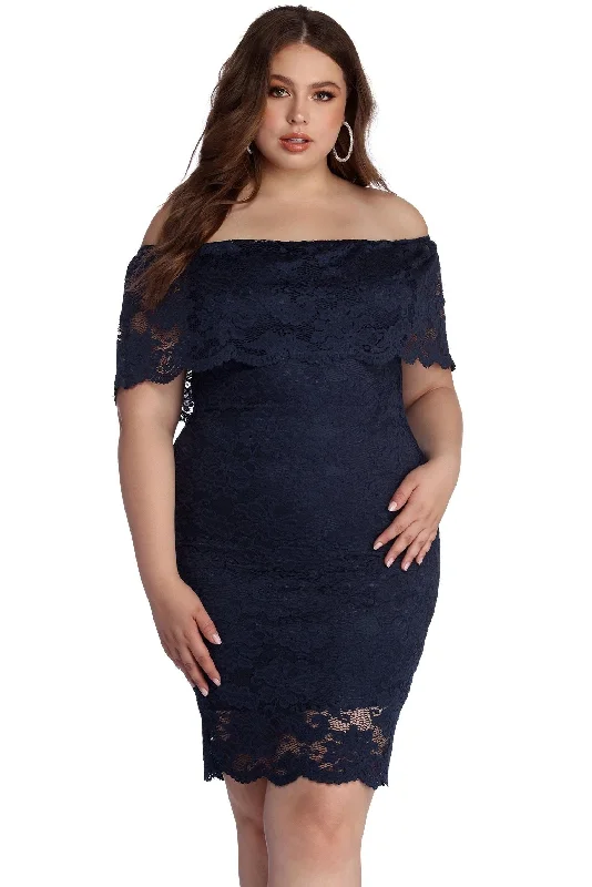 Midi dresses with denim fabric for a casual yet stylish day outPlus Lace Appeal Midi Dress Midi dresses with denim fabric for a casual yet stylish day outPlus Lace Appeal Midi Dress