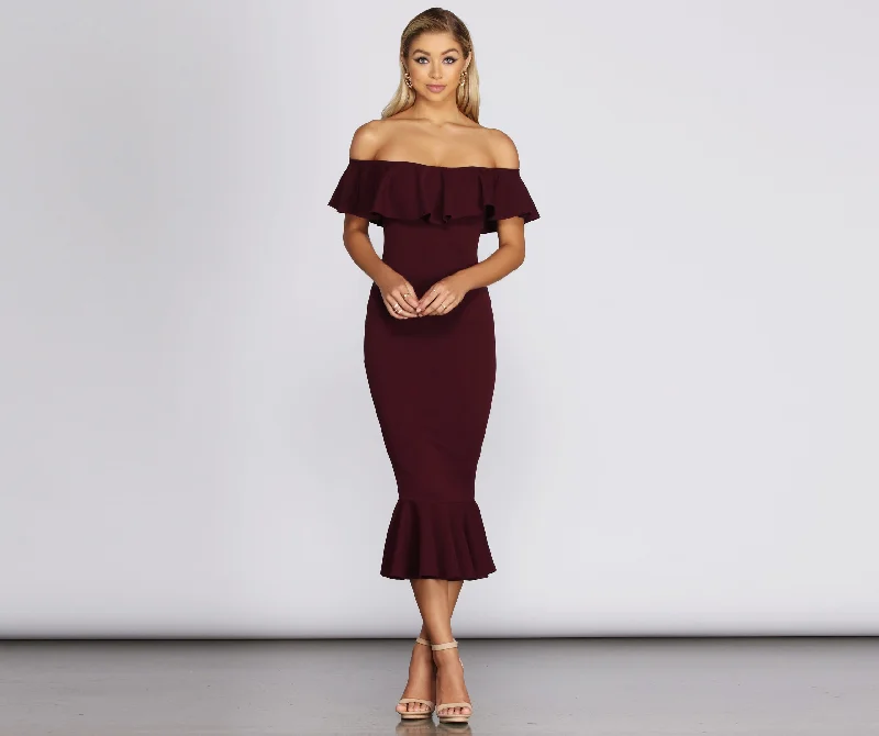 Ready And Ruffled Midi Dress