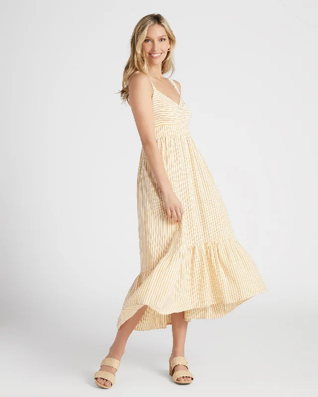 Midi dresses with pleated bodices for a classic and tailored lookStriped Sweetheart Maxi Dress