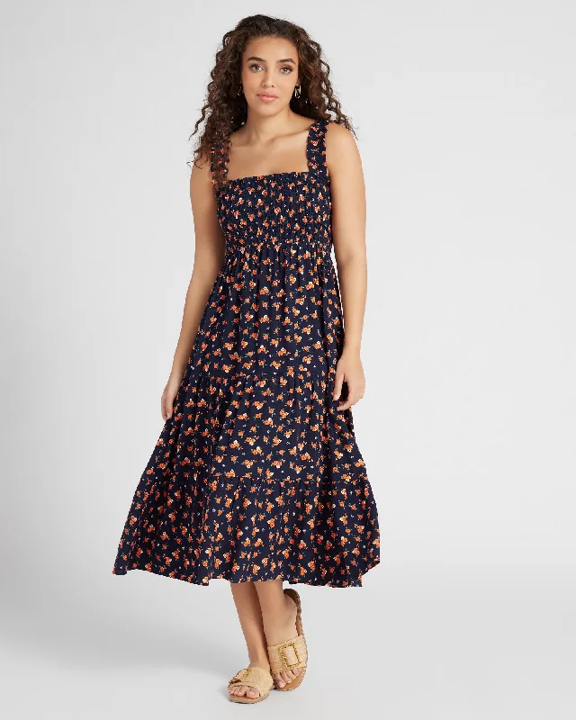 Midi dresses with tassel accents for a bohemian and free - spirited styleWatercolor Rose Slub Midi Dress Midi dresses with tassel accents for a bohemian and free - spirited styleWatercolor Rose Slub Midi Dress