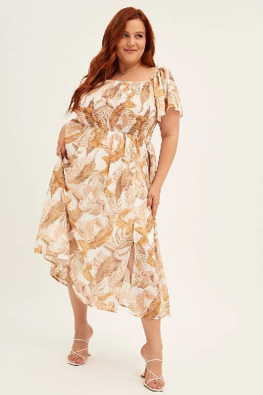 Midi dresses with bow accents for a sweet and charming lookYellow Floral Midi Dress Short Sleeve Shirred Back Tie Dress Midi dresses with bow accents for a sweet and charming lookYellow Floral Midi Dress Short Sleeve Shirred Back Tie Dress