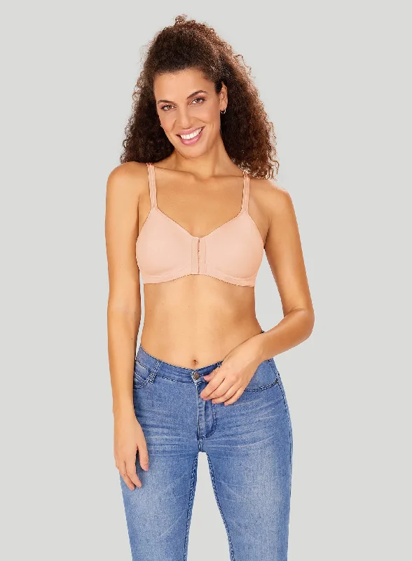 sports bras for high impact workoutsAmoena: Mara Soft Cup Padded Front Opening Mastectomy Bra Blush