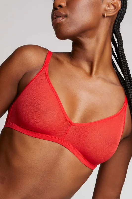 sexy lace push up bras for special occasionsSieve Non-Wire Bra in Cherry