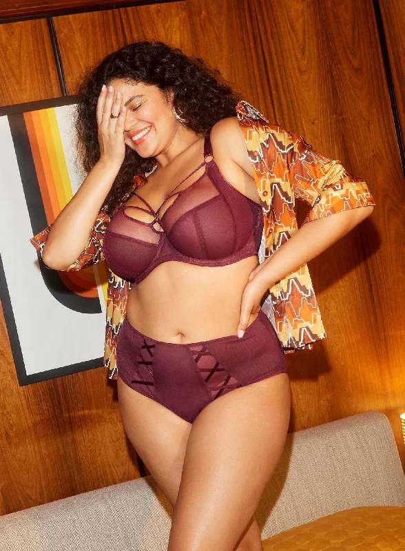 sleep bras with adjustable strapsElomi: Sachi Underwired Plunge Bra Cabernet