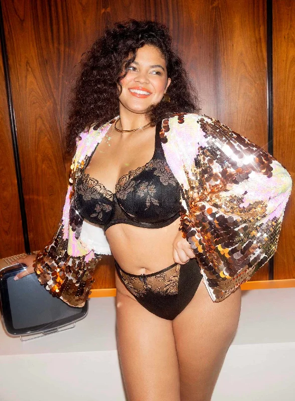 moisture wicking sleep bras for hot sleepersElomi: Teagan Padded Half Cup Bra Black Almond moisture wicking sleep bras for hot sleepersElomi: Teagan Padded Half Cup Bra Black Almond