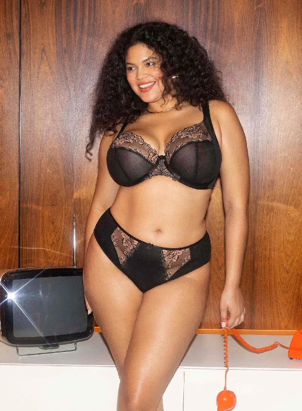 supportive sports bras for runningElomi: Teagan Plunge Bra Black Almond