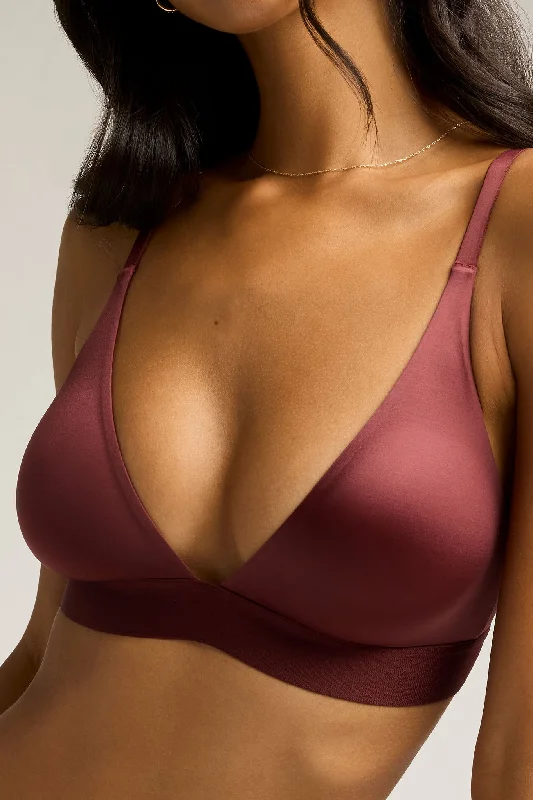 supportive sports bras for runningGlacé Triangle Bra in Garnet