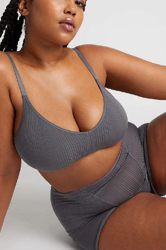 plunge bras for low cut topsWhipped Non-Wire Bra in Graphite