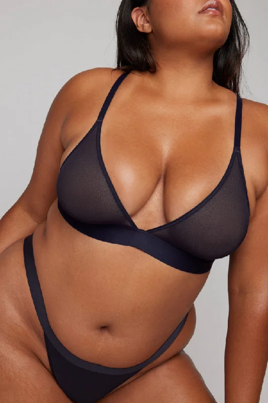 Sieve Triangle Bra in Navy