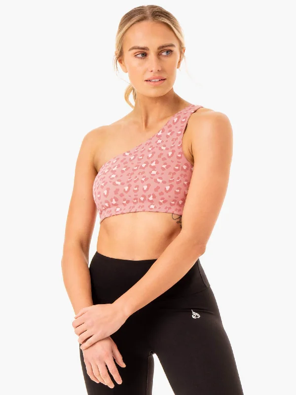 bralette bras for a trendy and comfortable styleAdapt One Shoulder Sports Bra - Pink Leopard bralette bras for a trendy and comfortable styleAdapt One Shoulder Sports Bra - Pink Leopard