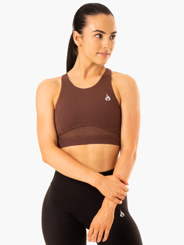 minimizer bras to reduce bust sizeAmazon Mesh Sports Bra - Chocolate