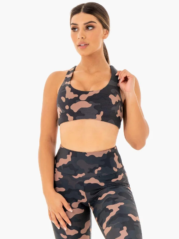 balconette push up bras for a lifted lookCamo Sports Bra - Rose Camo