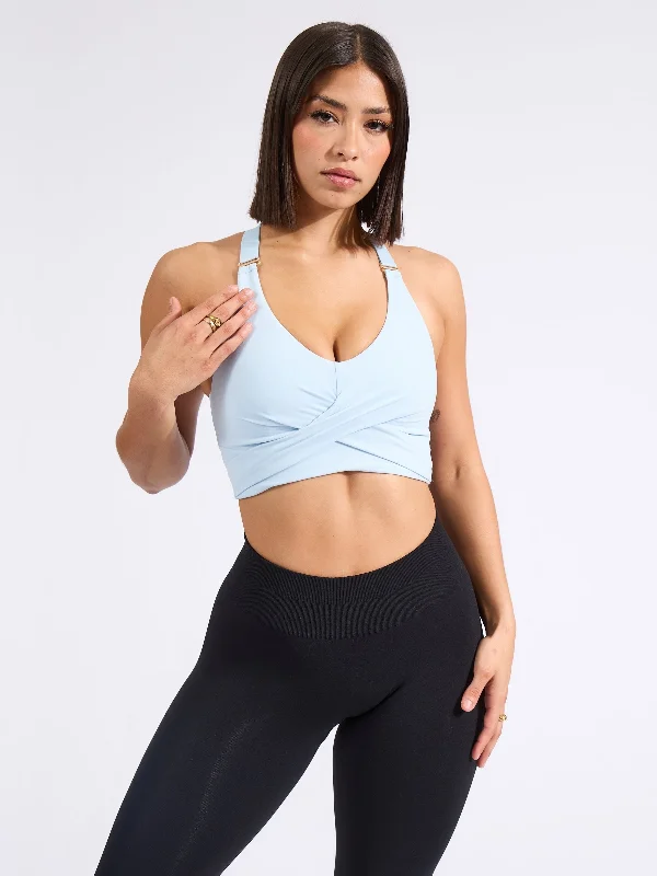 sports bras for high impact workoutsCandy Wrap Sports Bra - Blue Bubbles