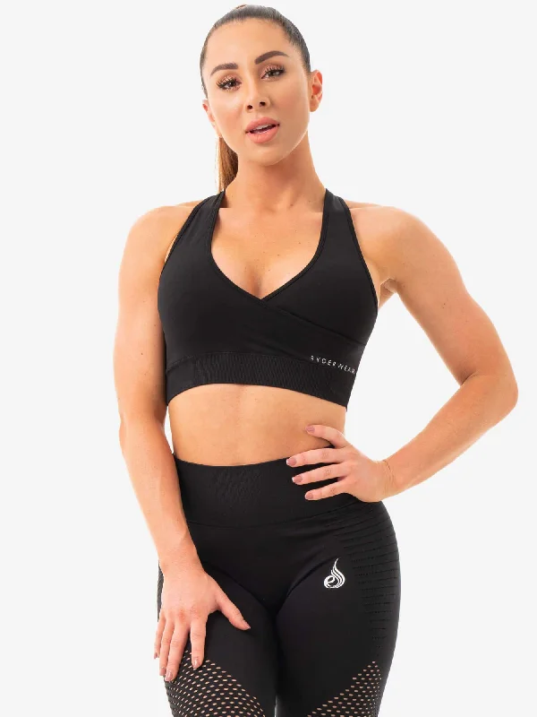 convertible bras with adjustable strapsGeo Seamless Sports Bra - Black