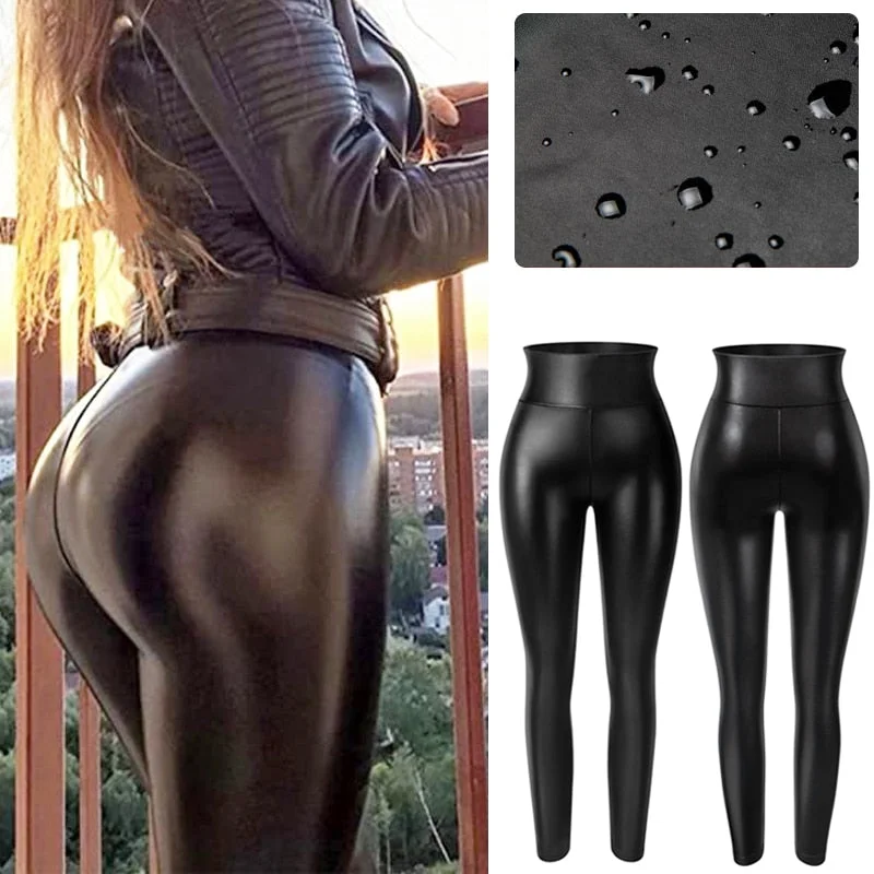 High Waist Faux Leather Leggings