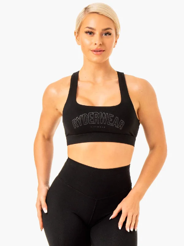 full cup padded bras for enhanced shapeKnockout Racer Back Sports Bra - Black