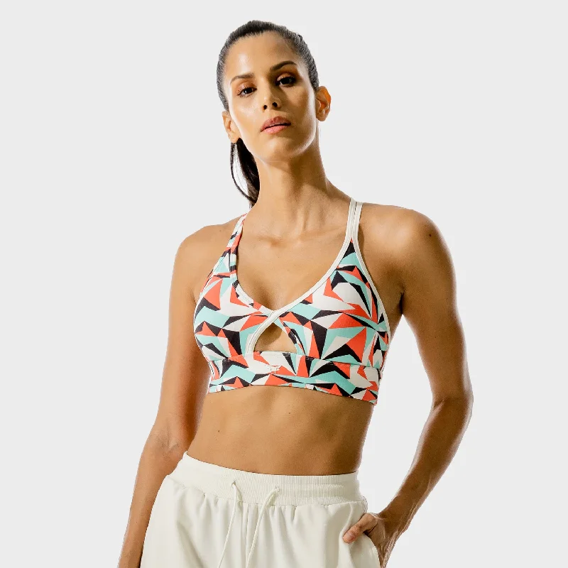 sleep bras with adjustable strapsLAB360° Wrap Bra - Pastel Turquoise Print