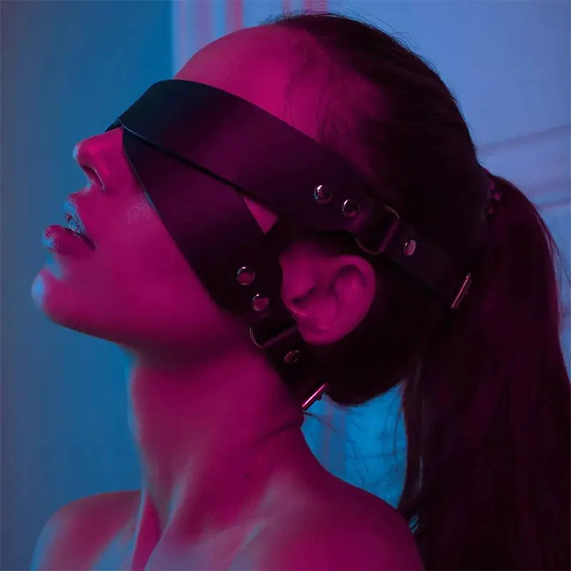 Shaper with adjustable straps for a customized fit​Leather Eye Mask