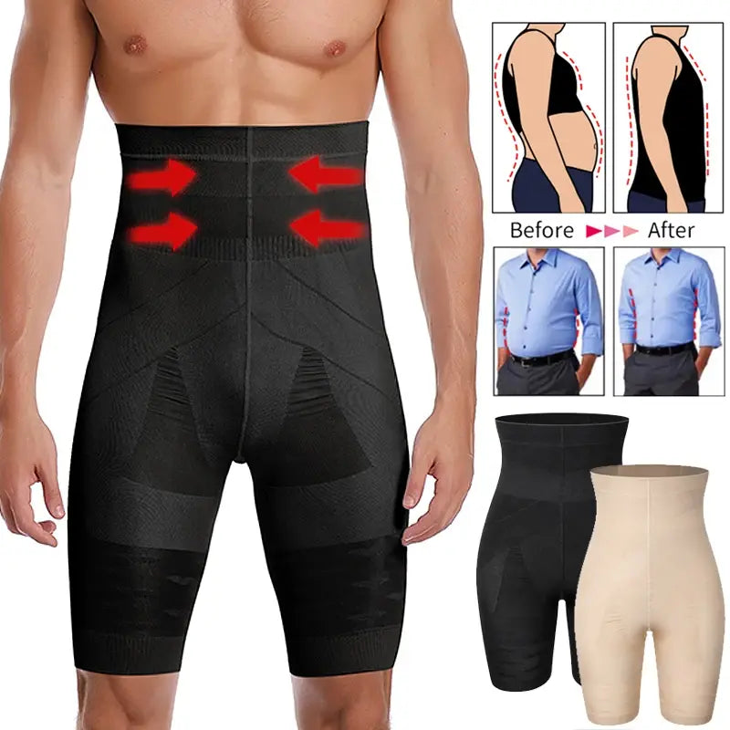 Shaper with a compression level adjustable by zones​Men's Body Shaper