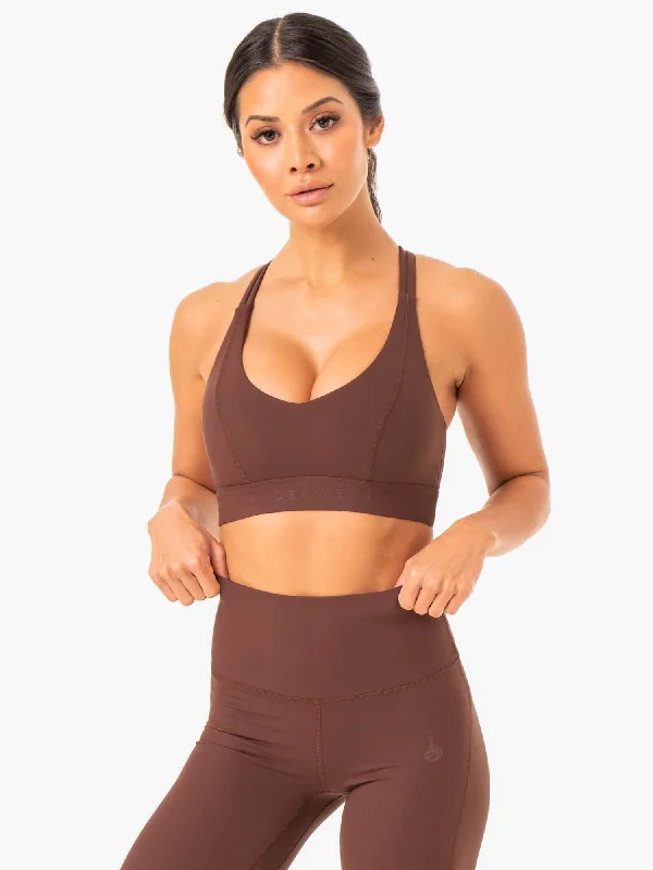 backless bras for revealing outfitsNKD Align Sports Bra - Chocolate