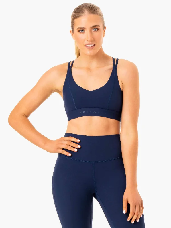 moisture wicking sleep bras for hot sleepersNKD Align Sports Bra - Navy