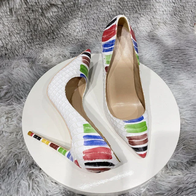 White 10cm Heel