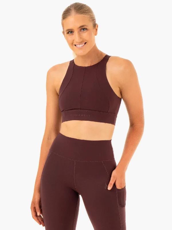 sexy backless push up brasReset High Impact Sports Bra - Chocolate