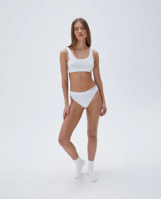 moisture wicking convertible brasSeamless Intimate Thong - White