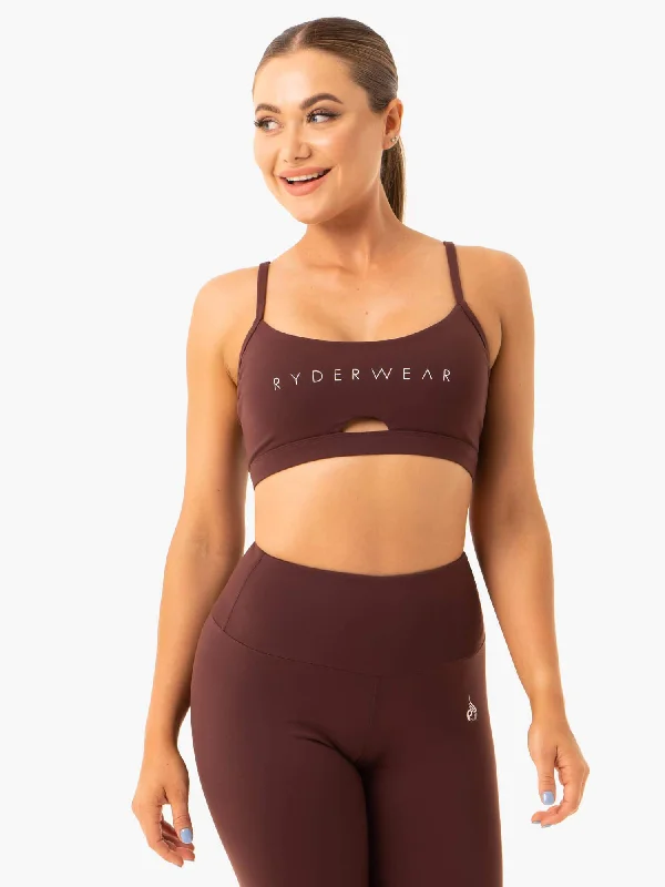 minimizer plus size bras for curvy figuresStaples Sports Bra - Chocolate